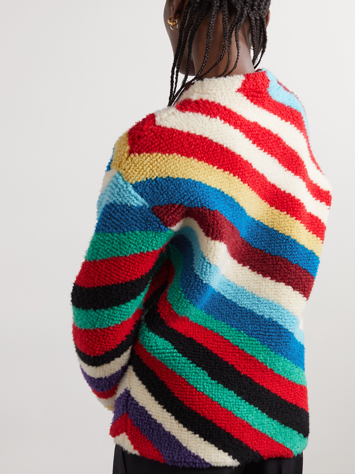 Bottega Veneta Striped Knitted Wool Sweater In Multi
