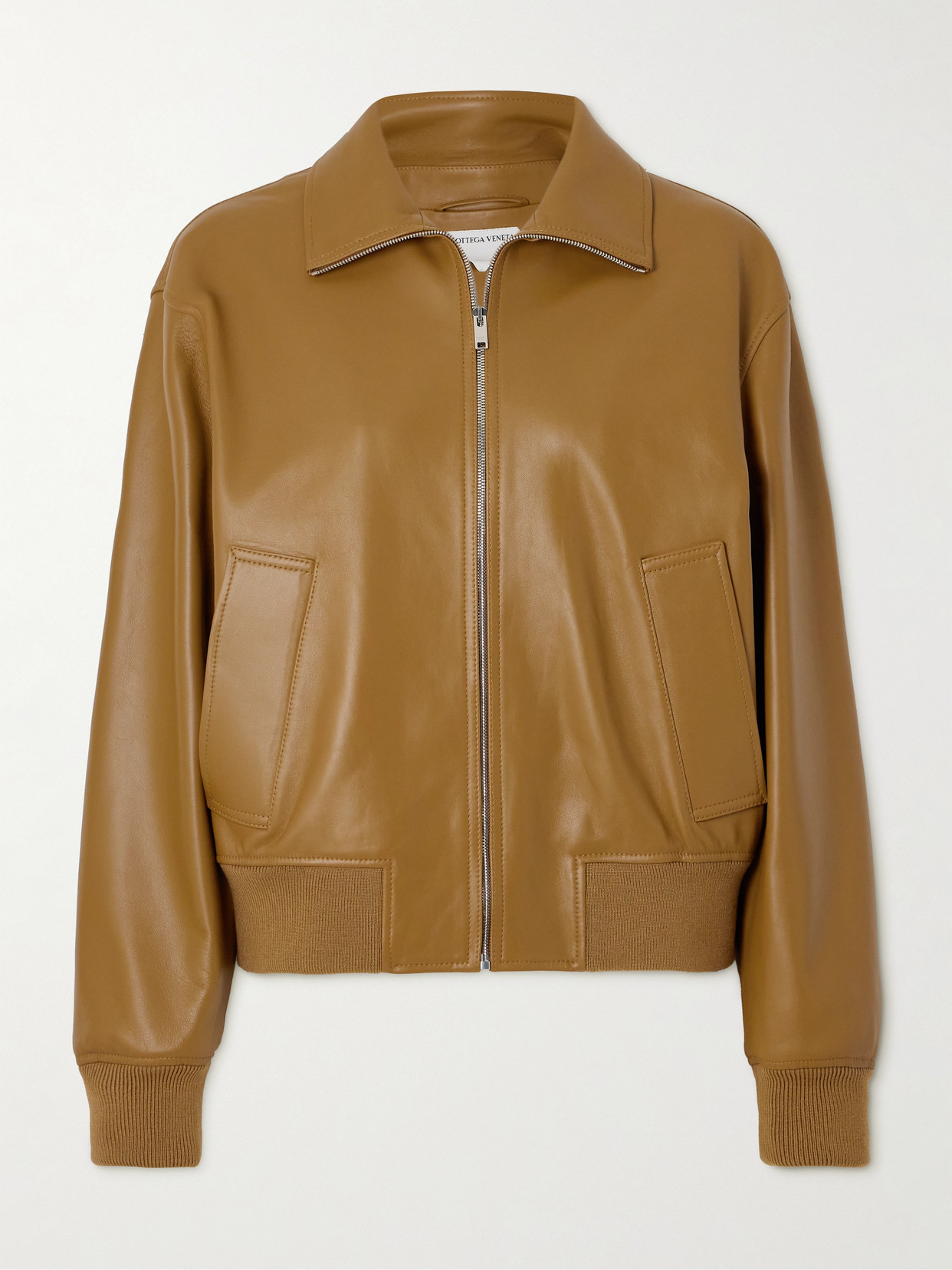 Bottega Veneta Leather Jacket In Brown