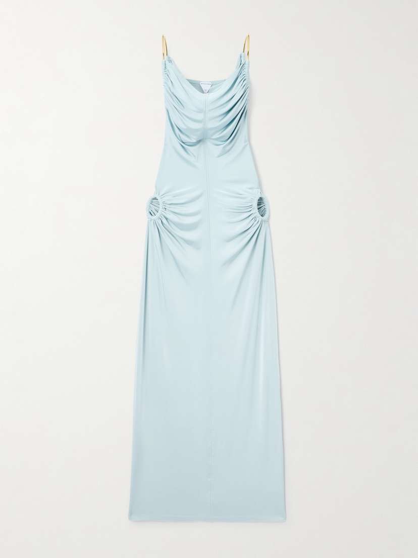 Bottega Veneta Cutout Crepe Midi Dress