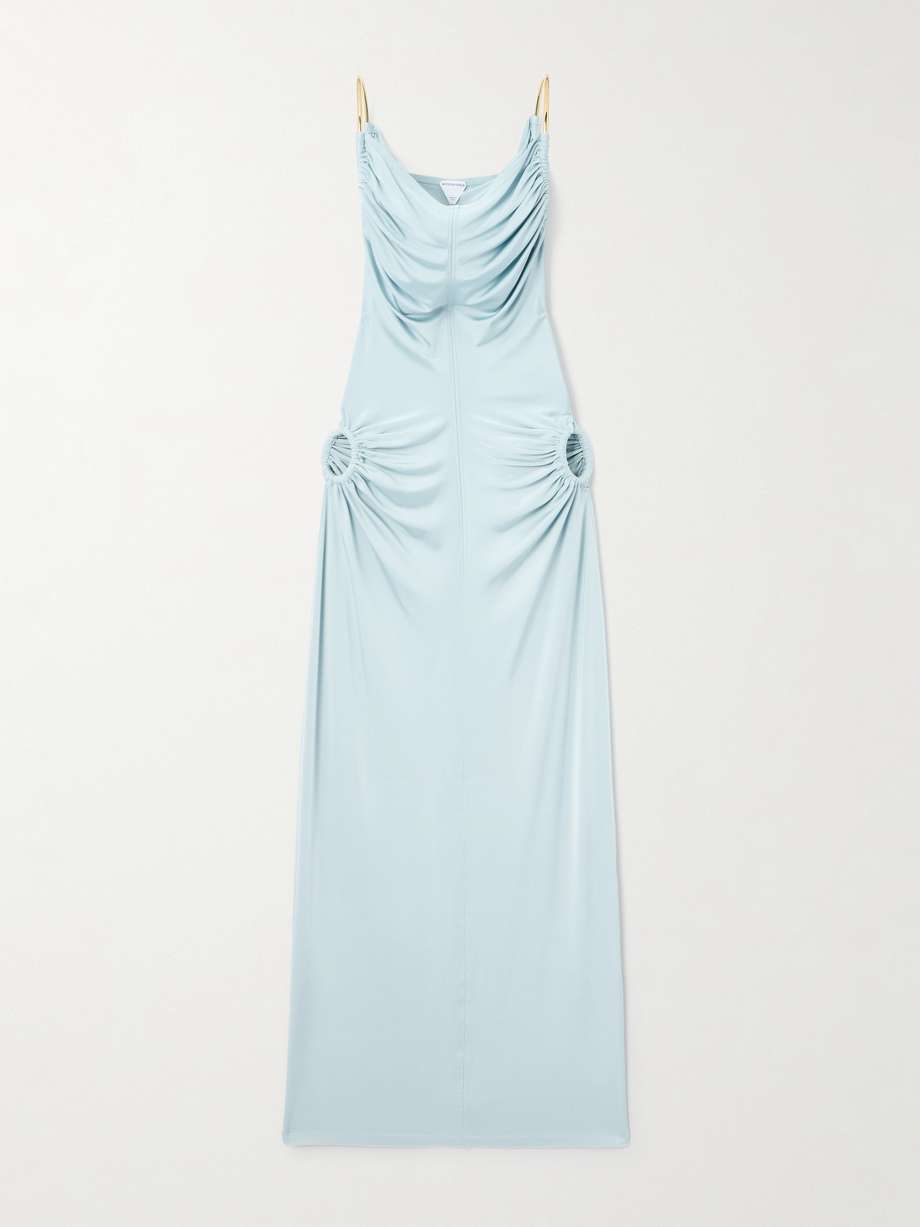 cutout crepe midi dress