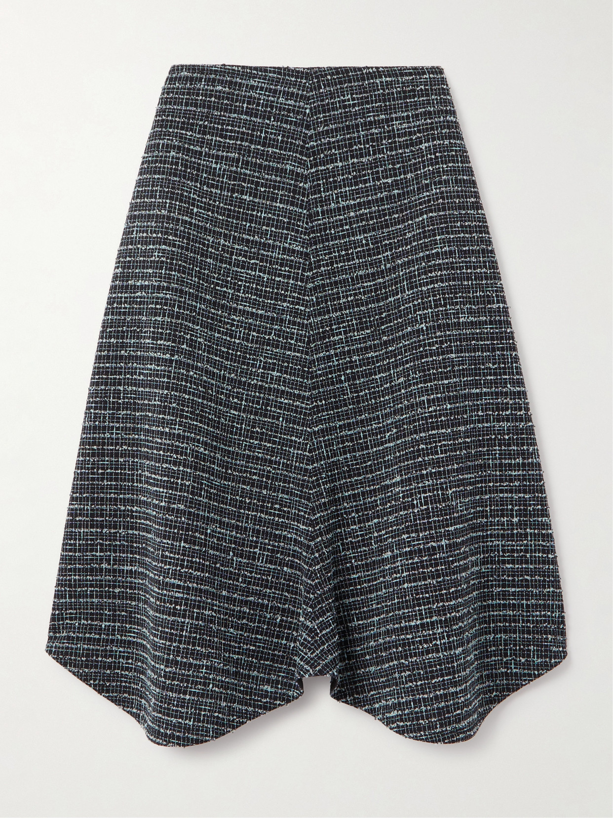 Bottega Veneta Asymmetric Tweed Midi Skirt In Black