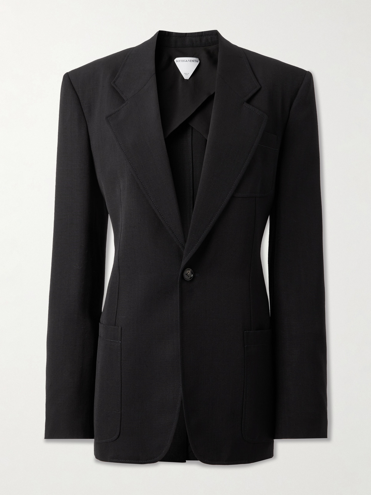 Bottega Veneta Grain De Poudre Blazer In Black