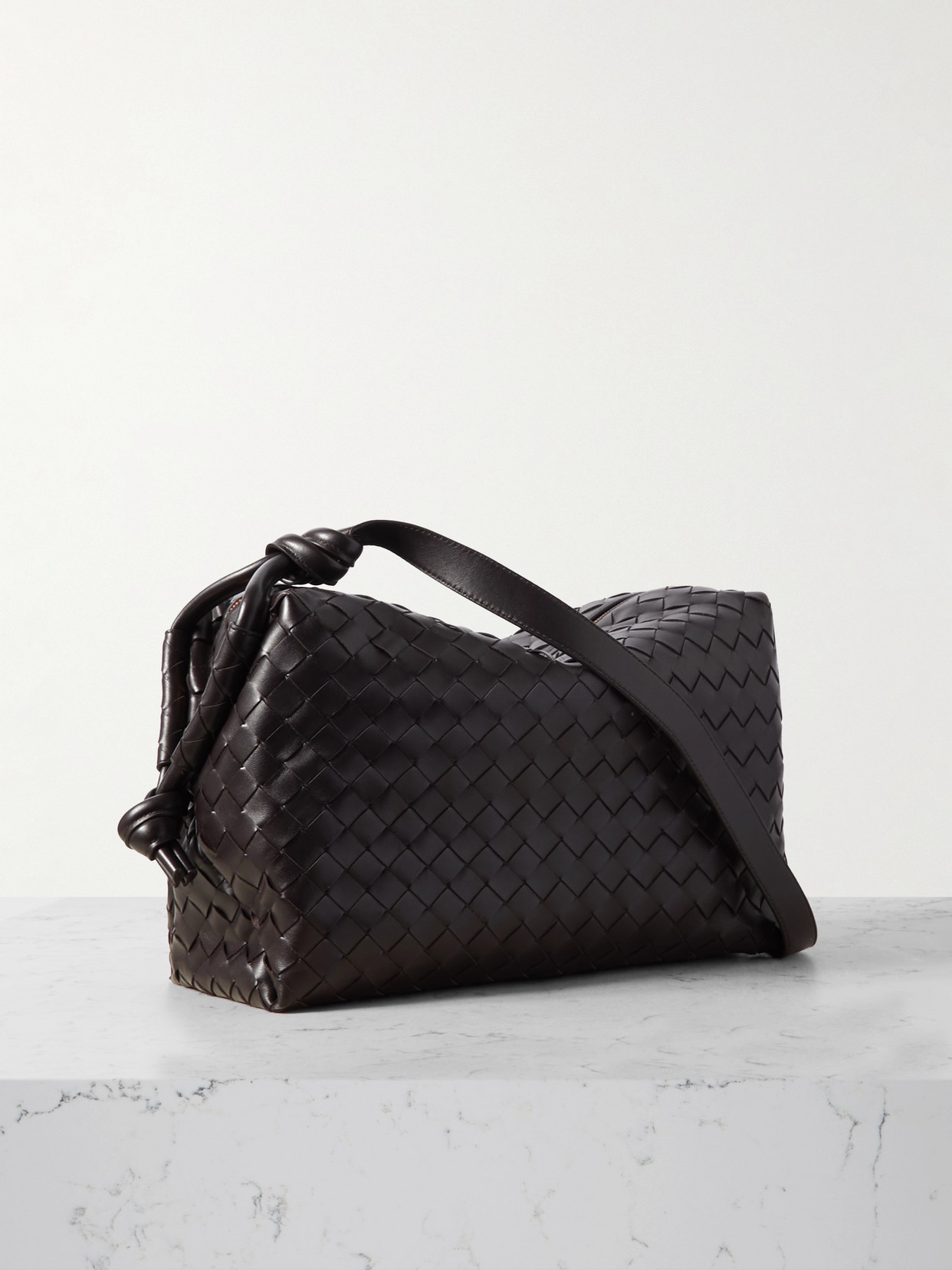 Bottega Veneta - Loop Intrecciato Leather Weekend Bag - Brown