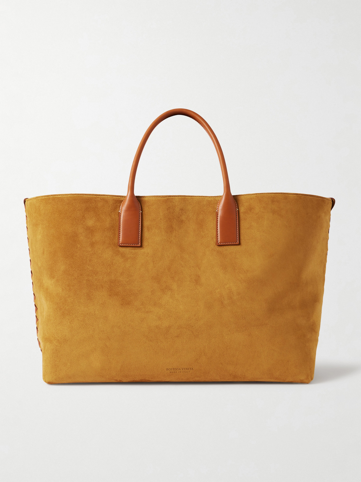 Bottega Veneta - Cabat Large Leather-trimmed Suede Tote - Brown