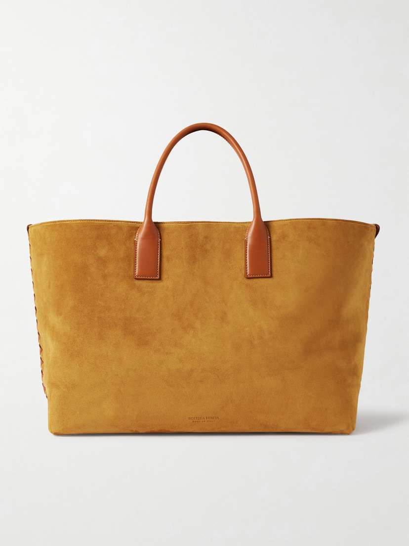 Bottega Veneta Cabat Large Leather-trimmed Suede Tote