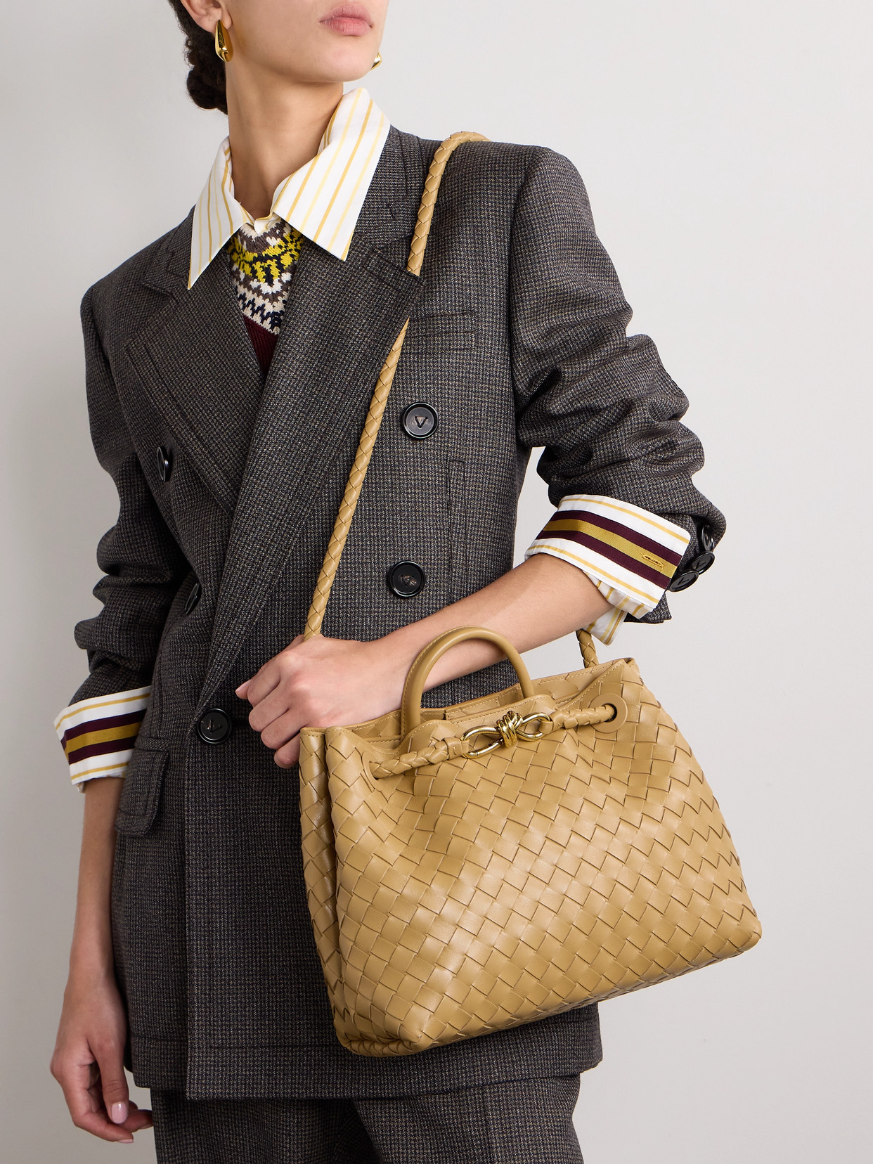 Andiamo Medium Intrecciato Leather Tote