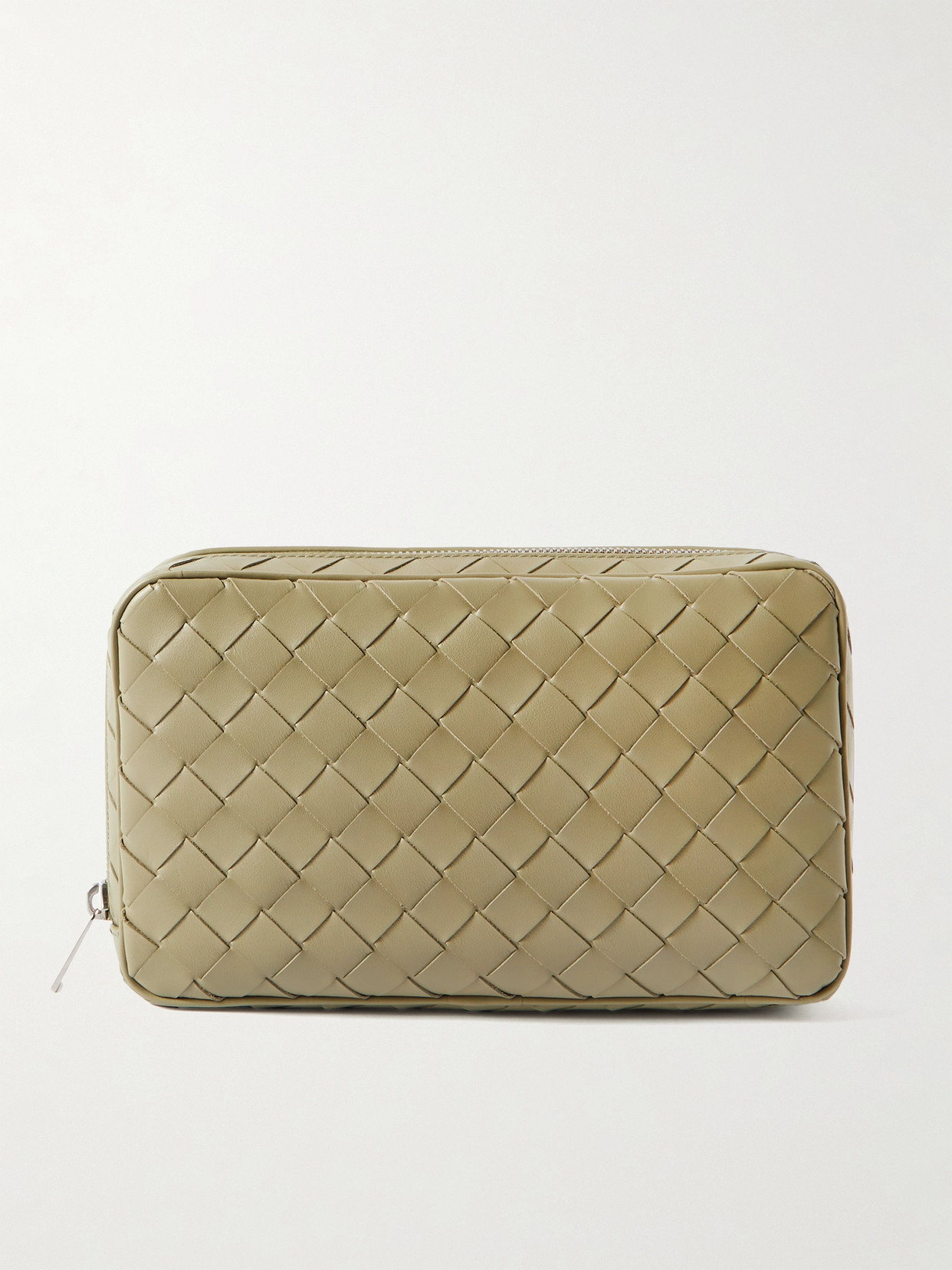 Bottega Veneta Intrecciato Leather Pouch In Green