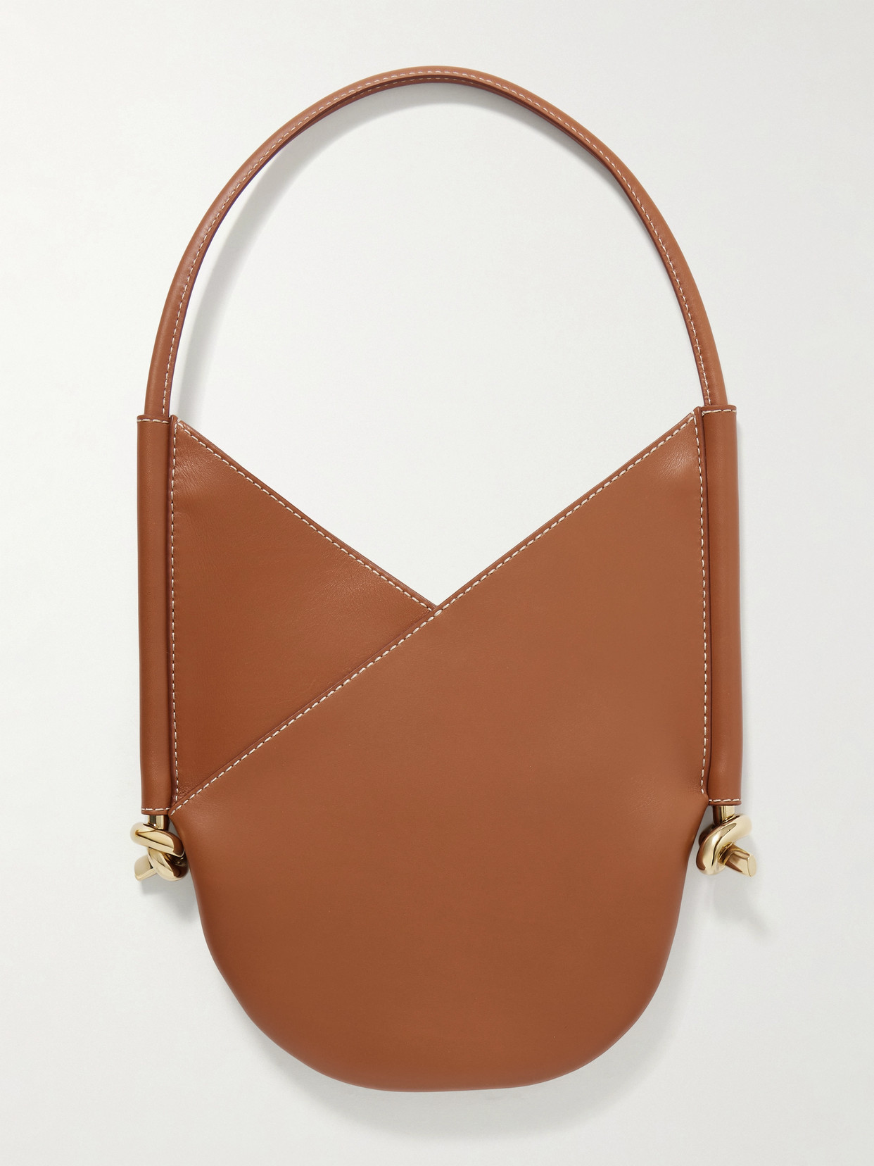 Bottega Veneta Solstice Small Embellished Leather Shoulder Bag In Brown
