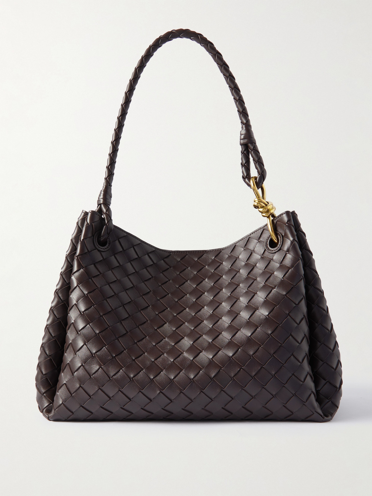 Bottega Veneta - Parachute Large Intrecciato Leather Shoulder Bag - Brown