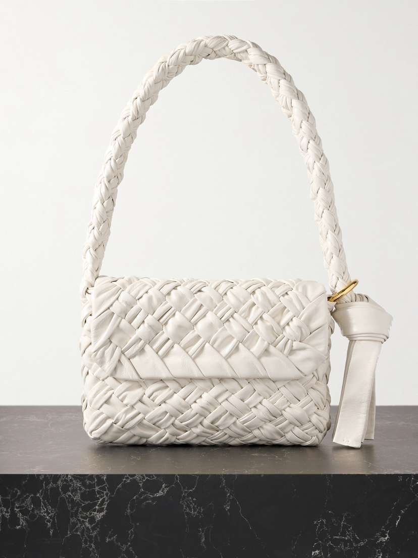 Bottega Veneta Kalimero Città Gathered Intrecciato Leather Shoulder Bag