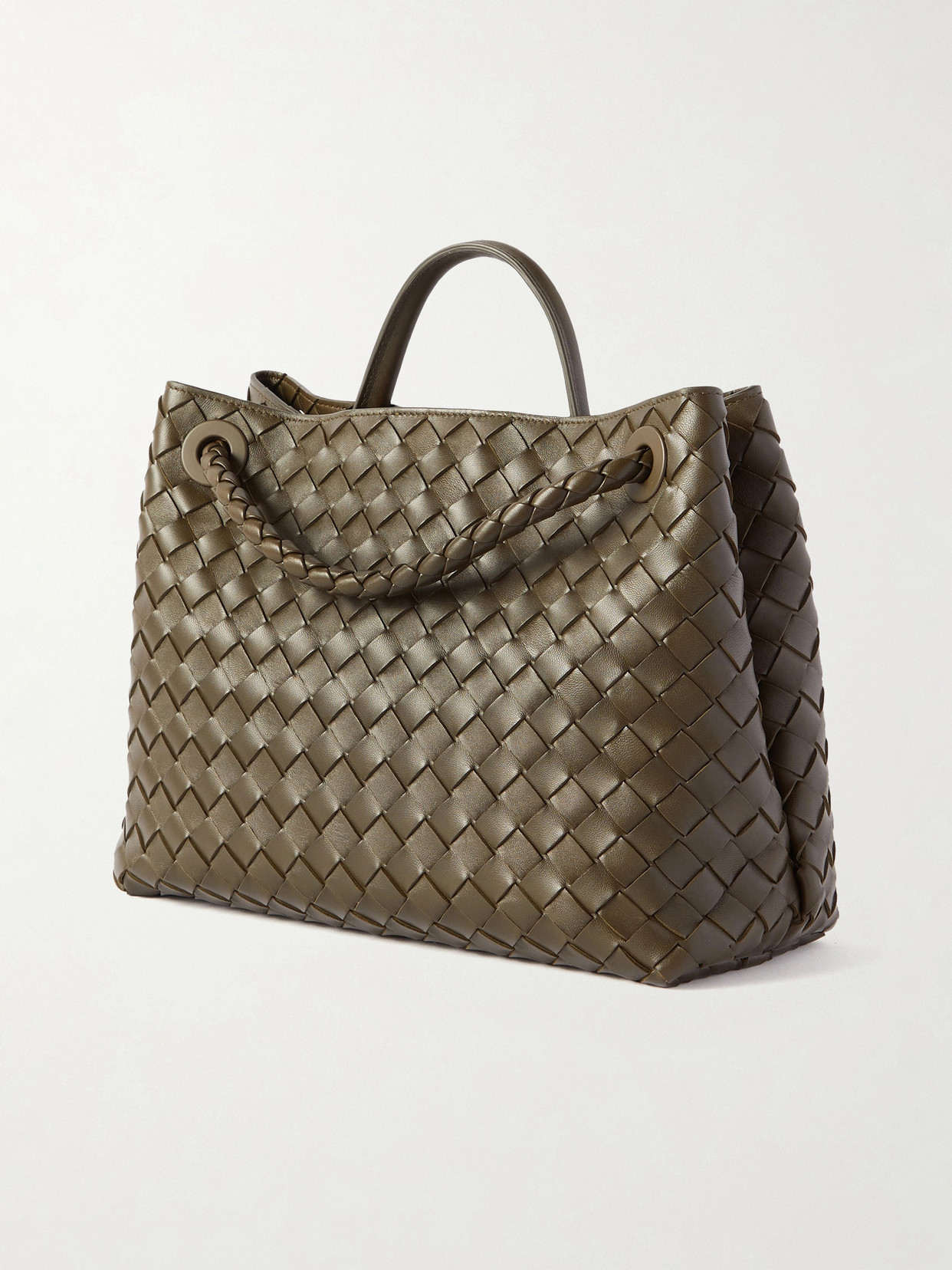 Andiamo Medium Intrecciato Leather Tote