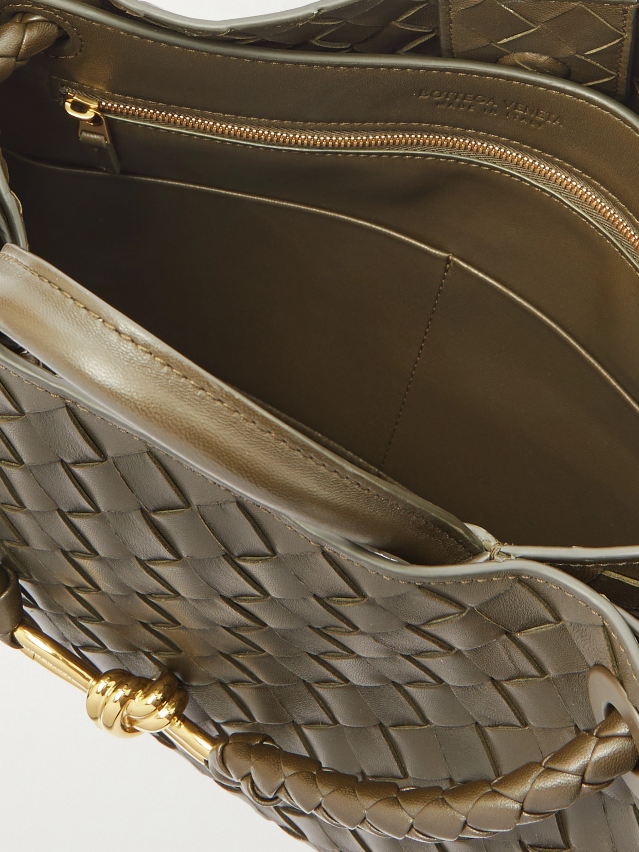 Andiamo Medium Intrecciato Leather Tote