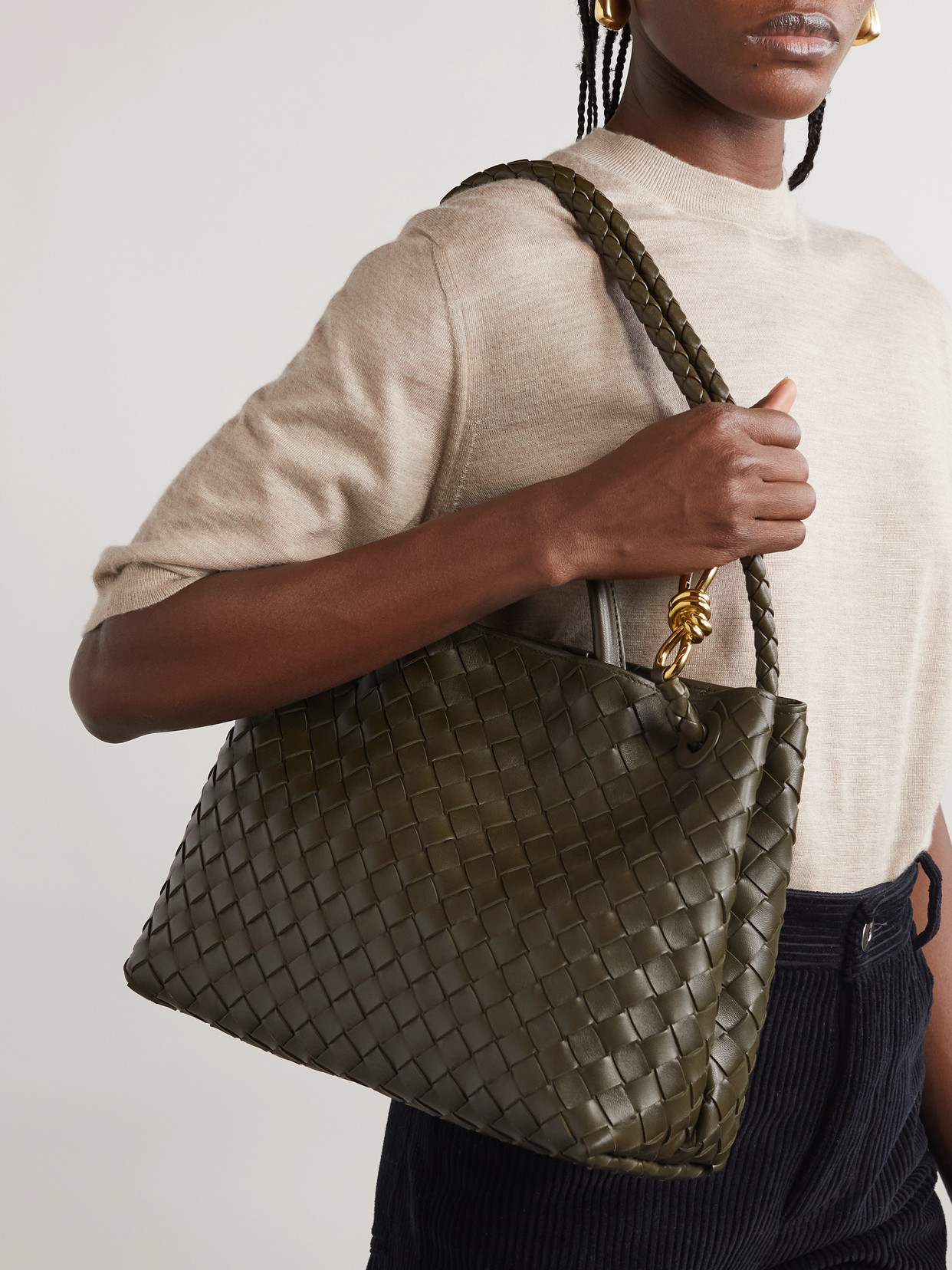 Andiamo Medium Intrecciato Leather Tote