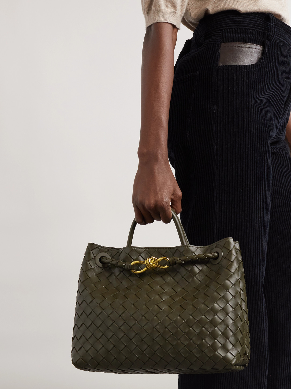 Andiamo Medium Intrecciato Leather Tote