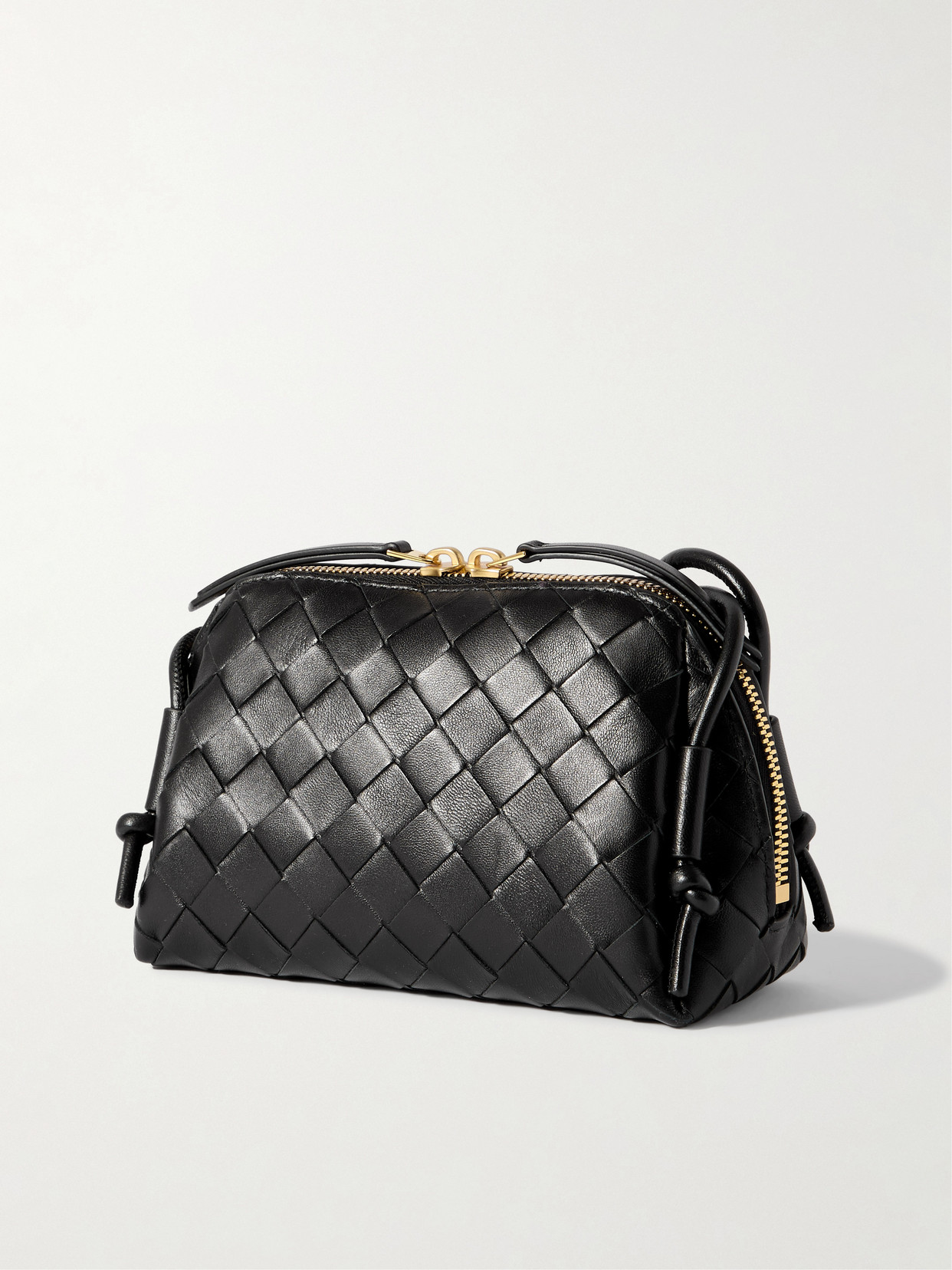 BOTTEGA VENETA CONCERT POUCH INTRECCIATO LEATHER SHOULDER BAG