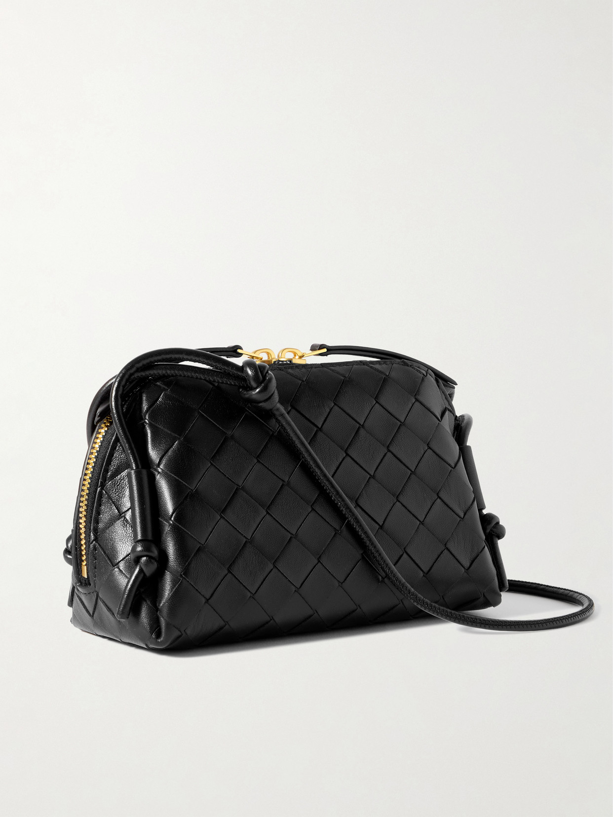 BOTTEGA VENETA CONCERT POUCH INTRECCIATO LEATHER SHOULDER BAG