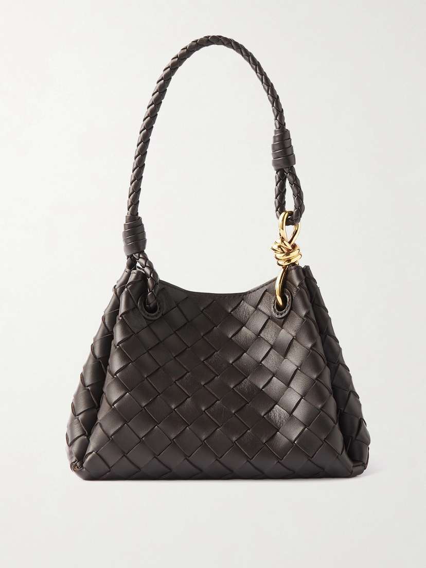Bottega Veneta Parachute Small Intrecciato Leather Shoulder Bag