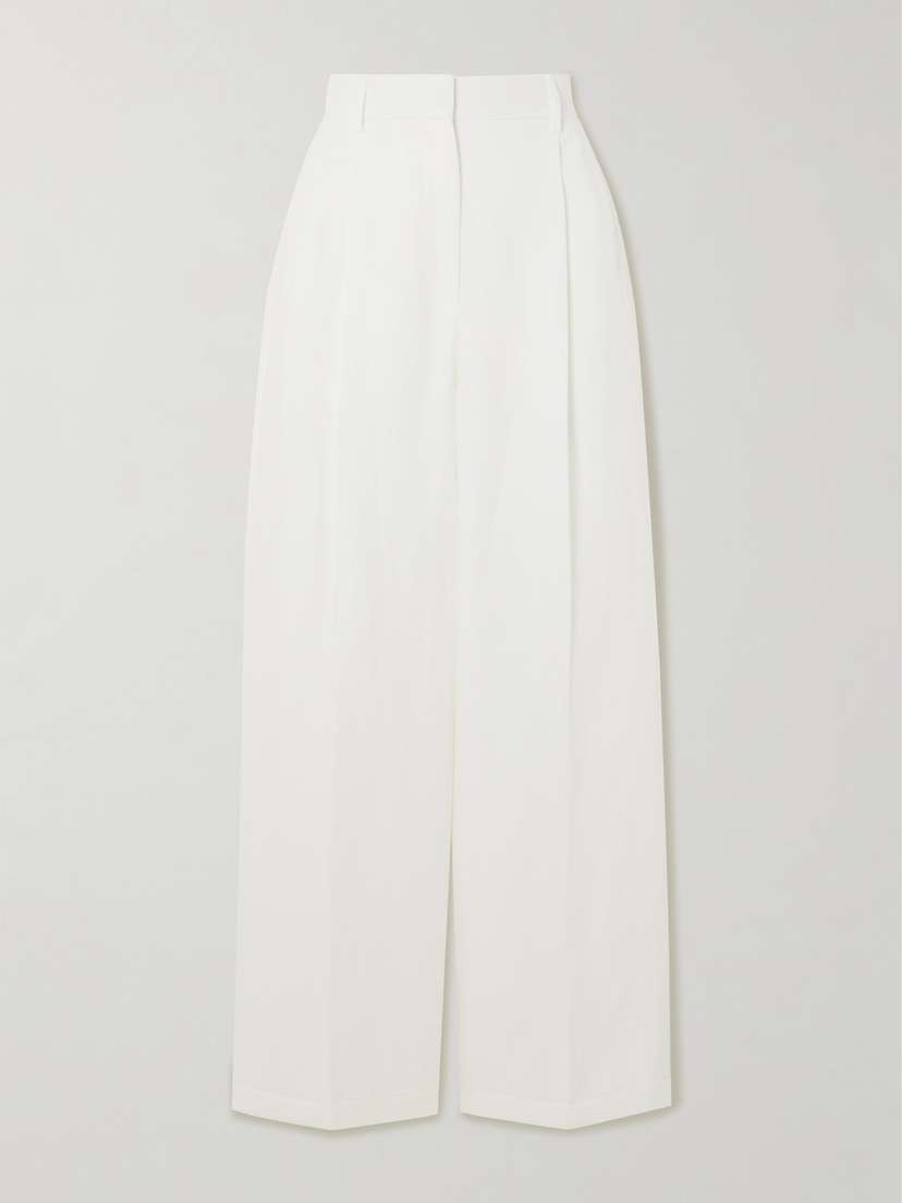 Tod's Pleated Linen Wide-leg Pants