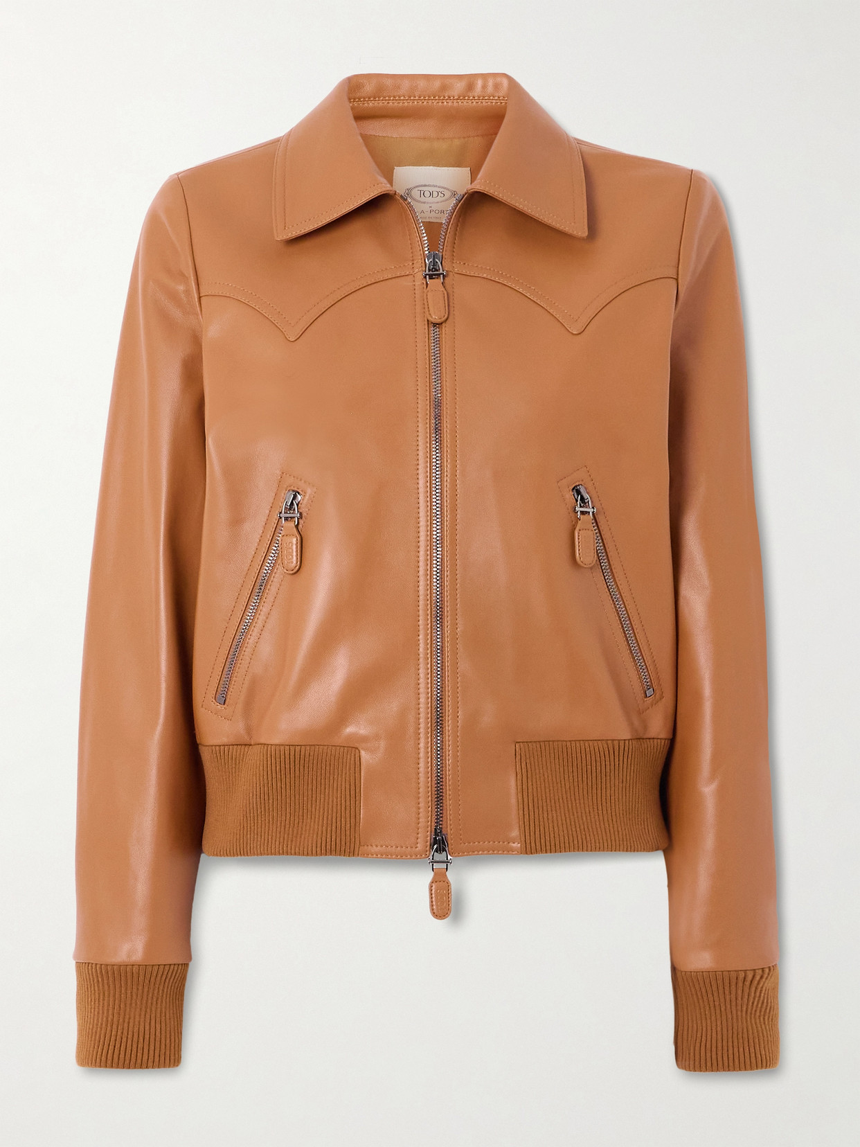 Tod's - Leather Bomber Jacket - Brown