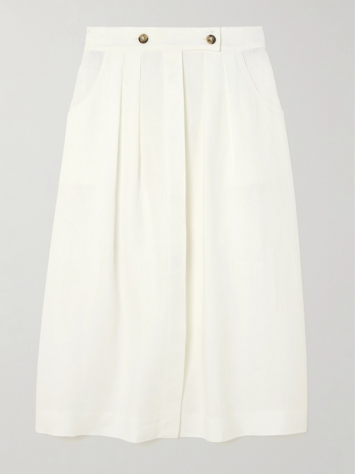 Tod's - Pleated Linen Skirt - White