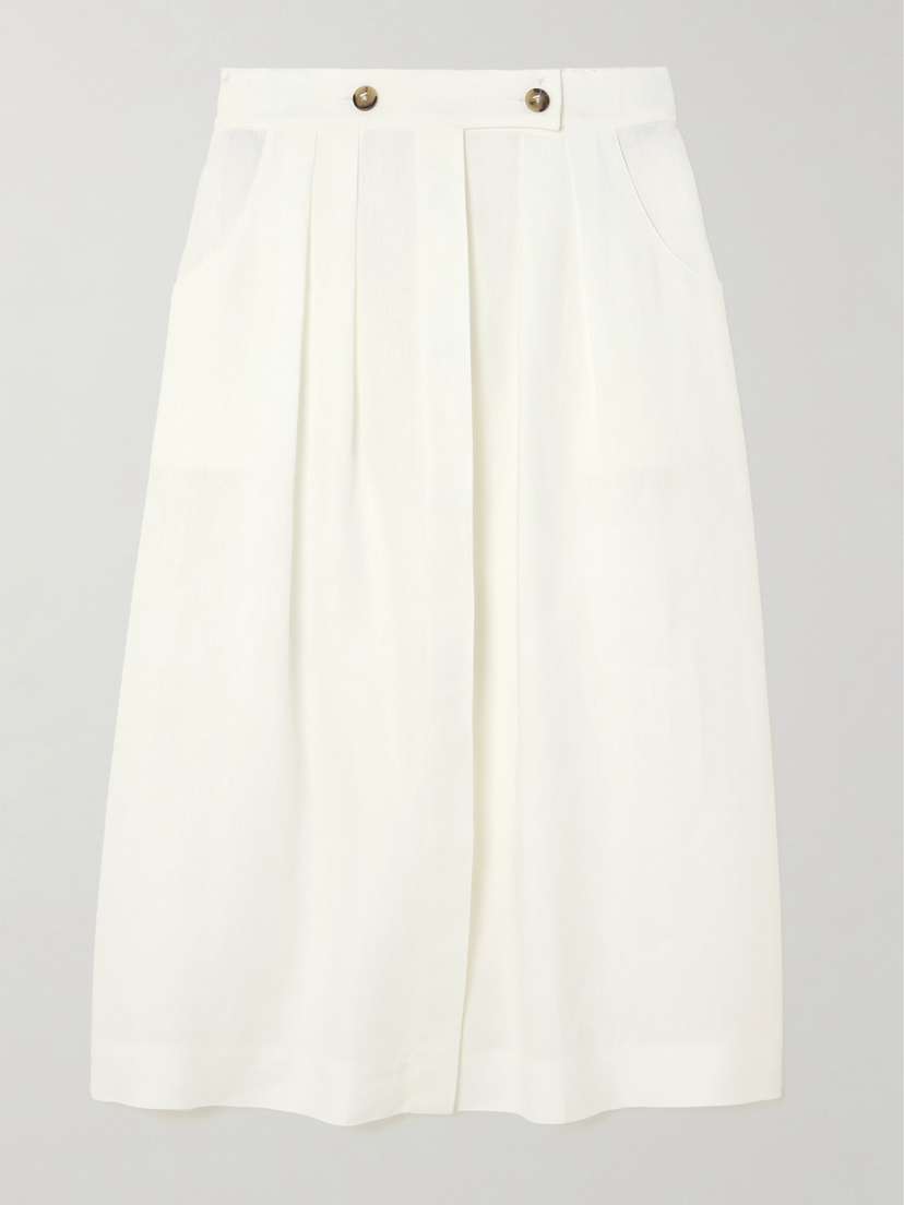 Tod's Pleated Linen Skirt