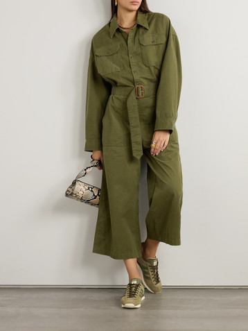 DENIMIST Utility belted cropped denim jumpsuit