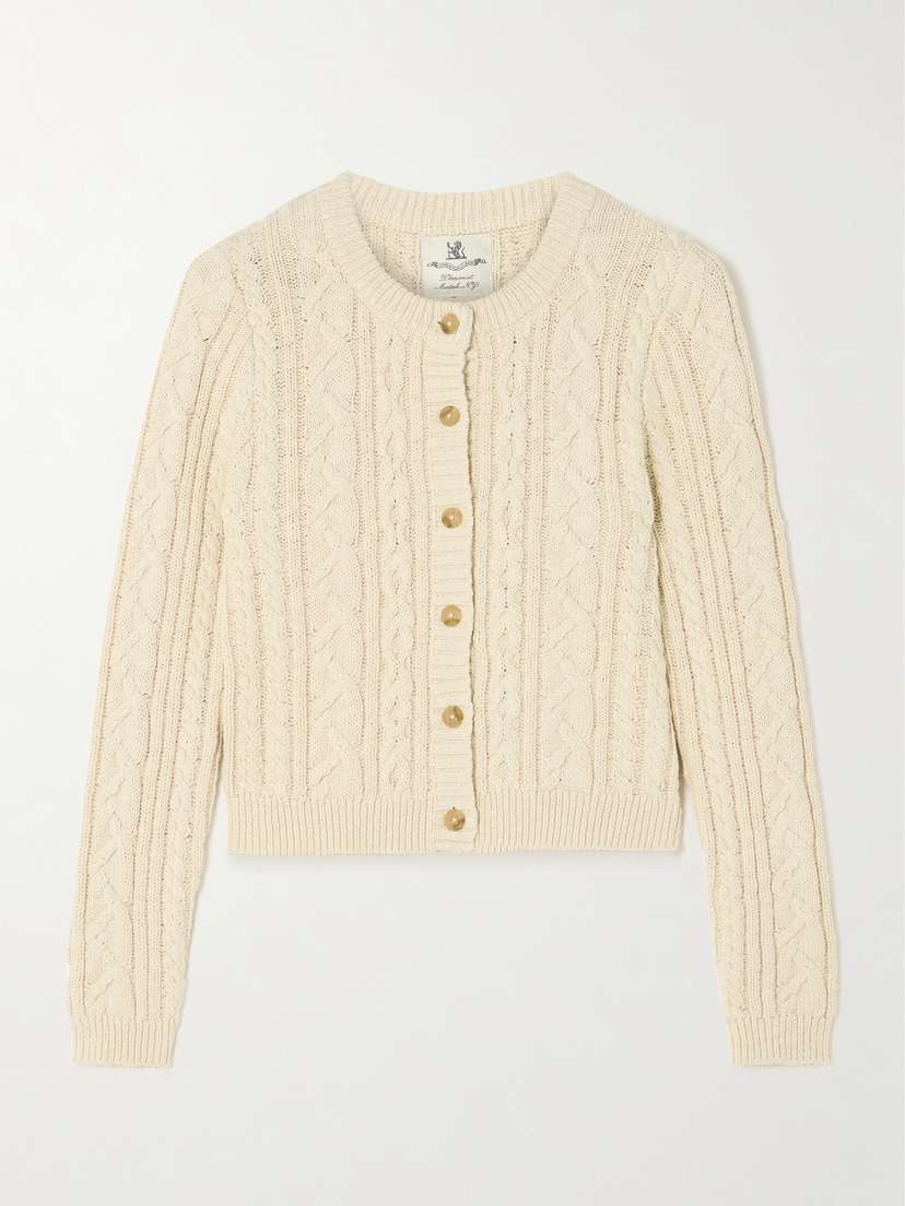 Denimist Cable-knit Cotton Cardigan