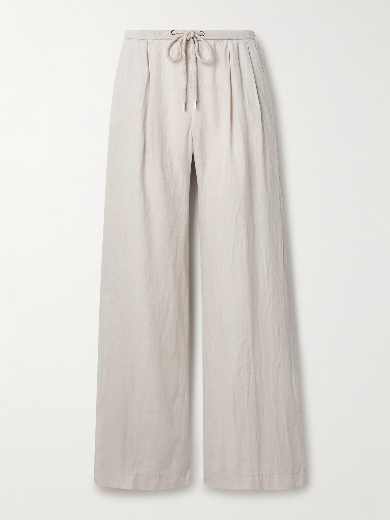 James Perse - Pleated Linen Wide-leg Pants - Neutrals