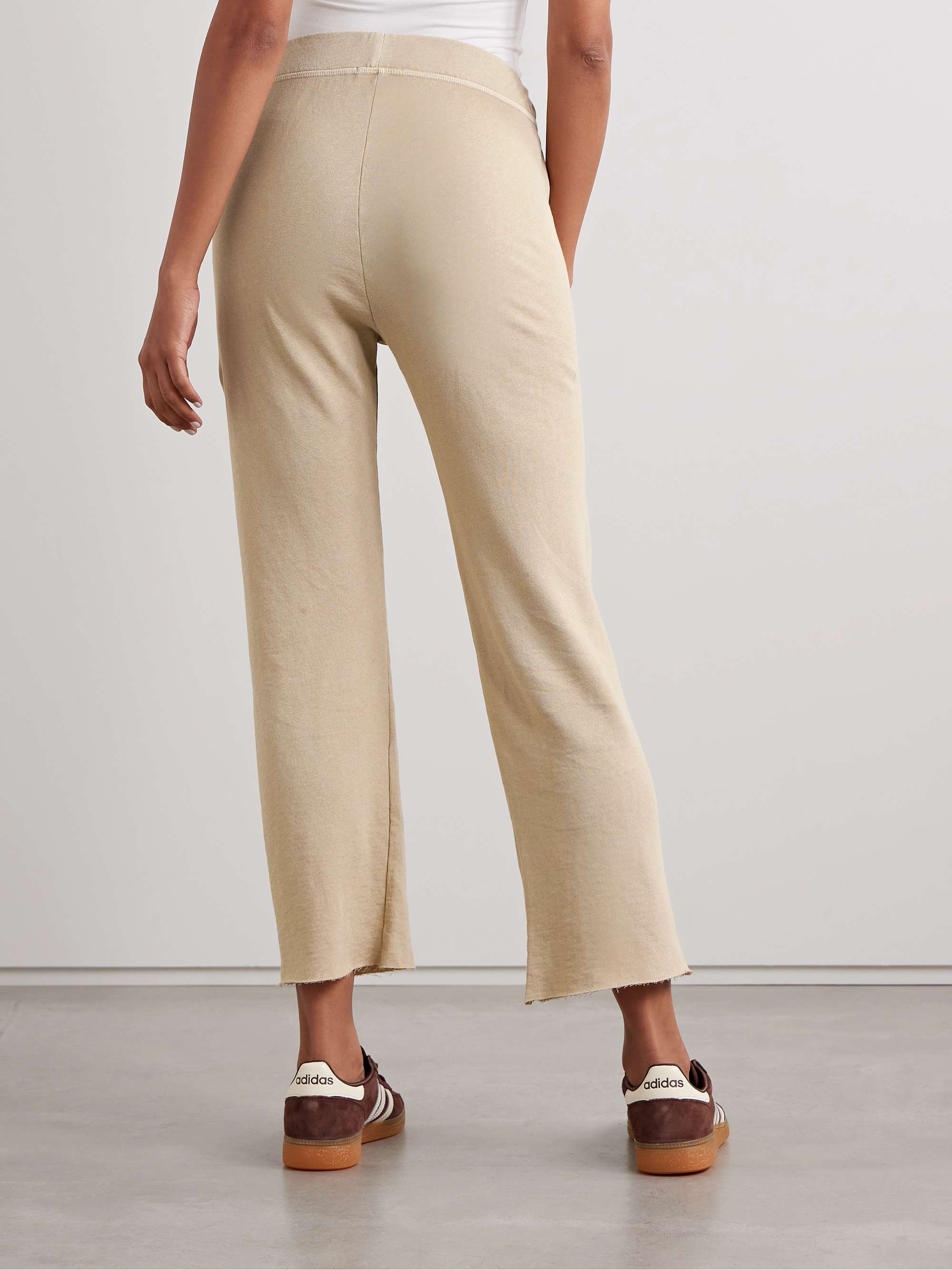 JAMES PERSE Cropped Supima cotton-terry track pants
