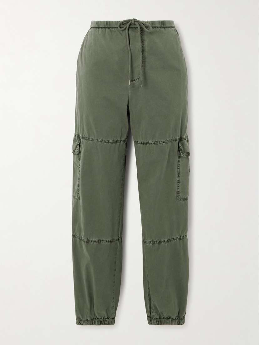James Perse Paneled Cotton-blend Poplin Tapered Cargo Pants