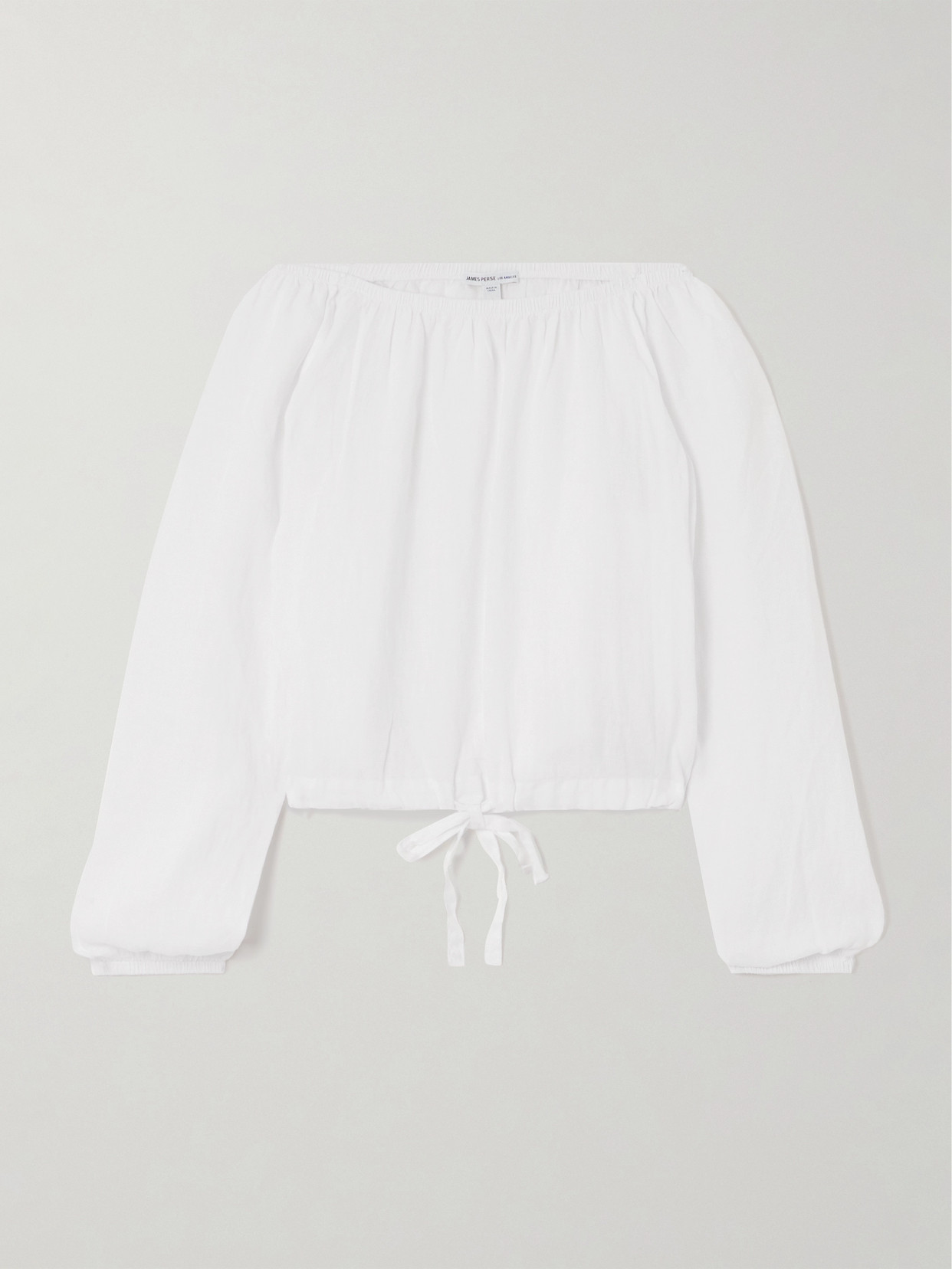 James Perse Off-the-shoulder Linen Blouse In White