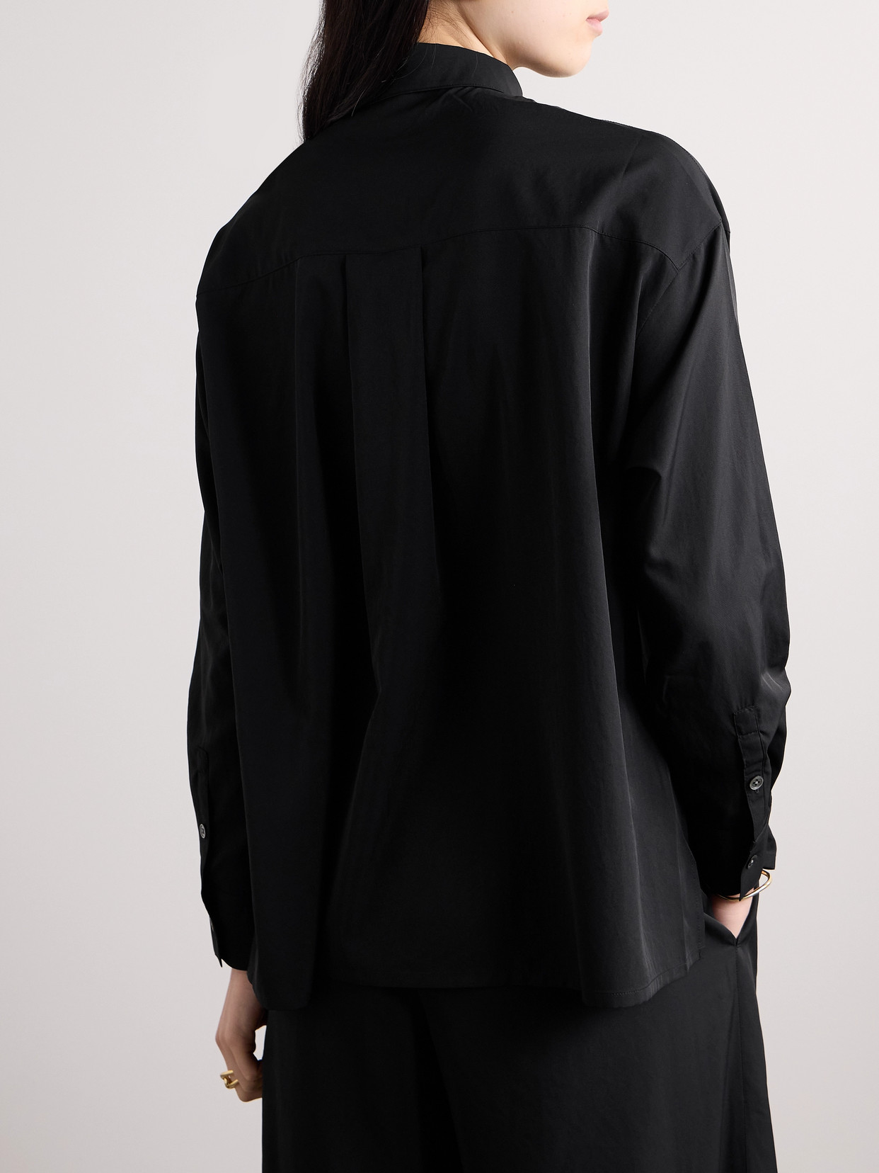 James Perse Matte-satin Shirt In Black
