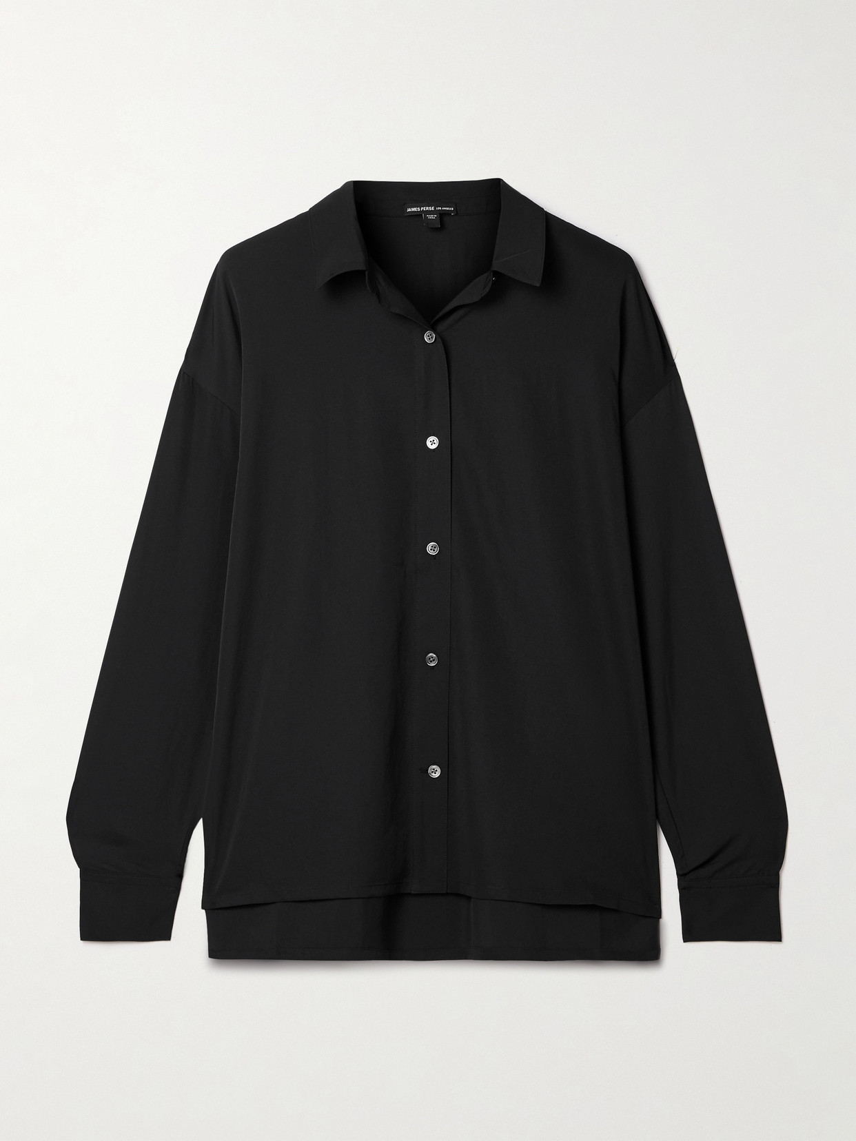 James Perse Matte-satin Shirt In Black
