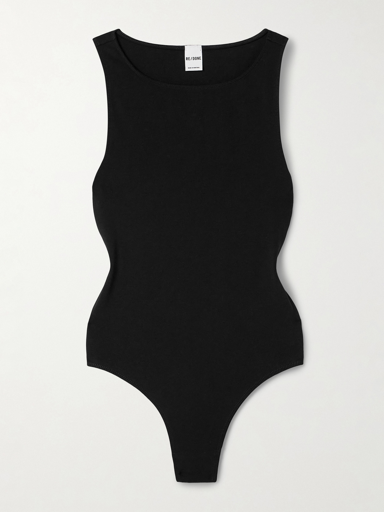 Re/done High Neck Bodysuit In Black