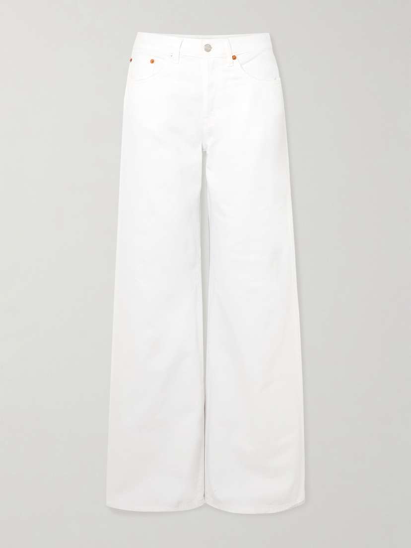 RE/DONE Palazzo Frayed Mid-rise Wide-leg Jeans