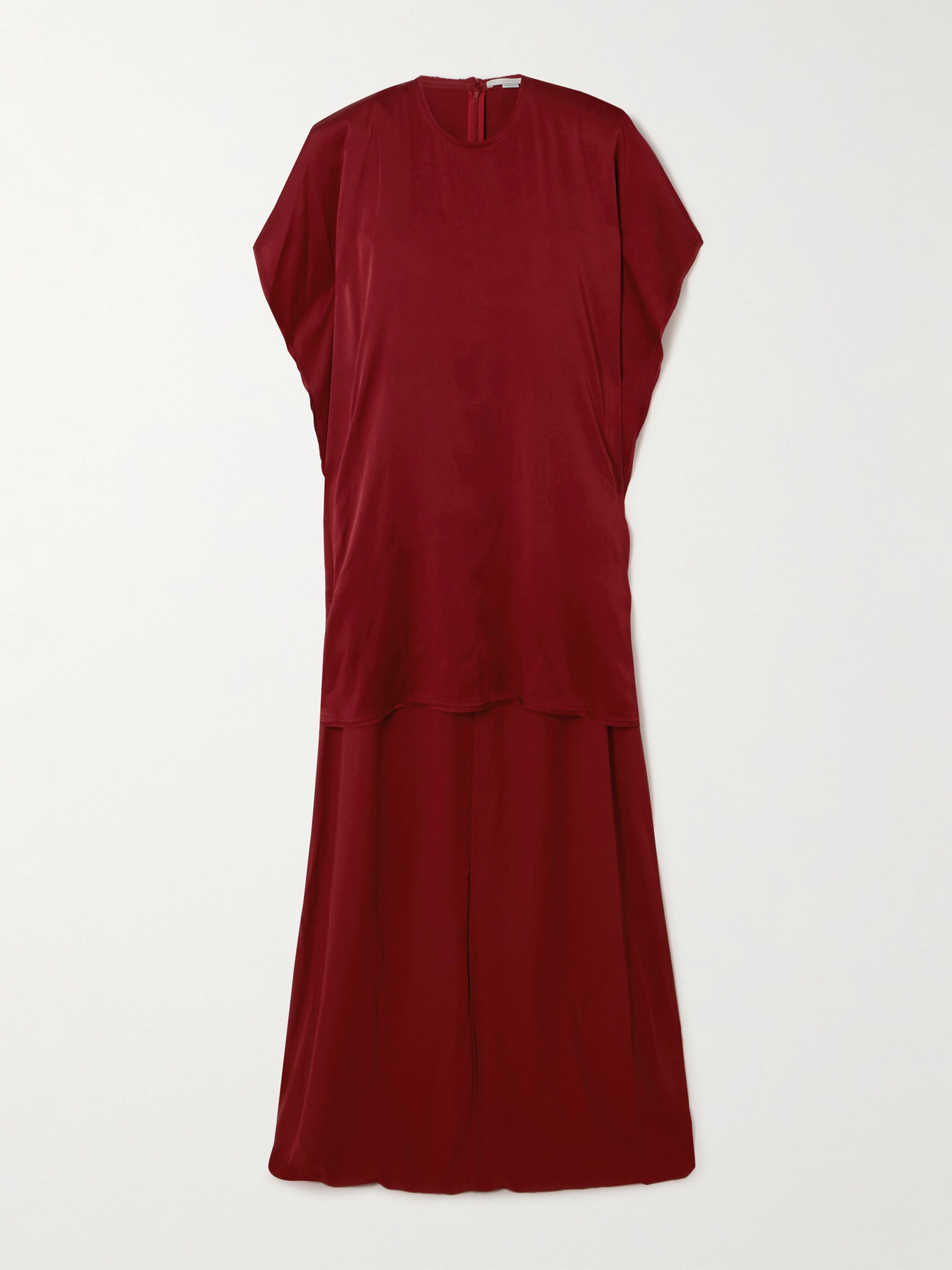Stella McCartney - Asymmetric Draped Cape-effect Satin Mini Dress - Red