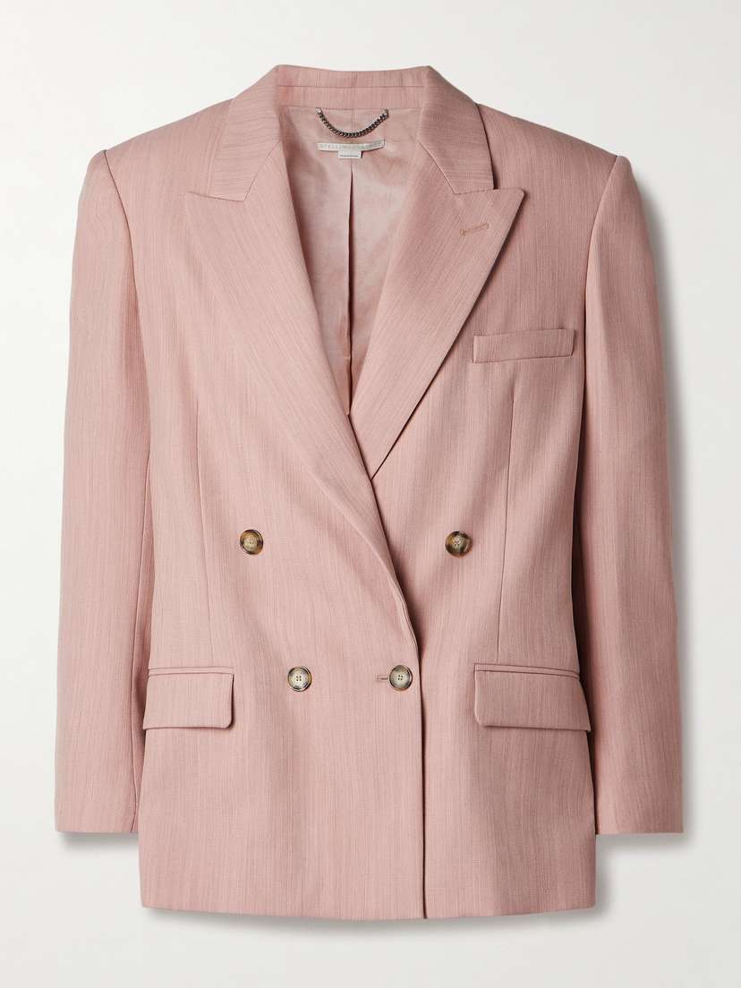 Stella McCartney Oversized Double-breasted Grain De Poudre Wool Blazer