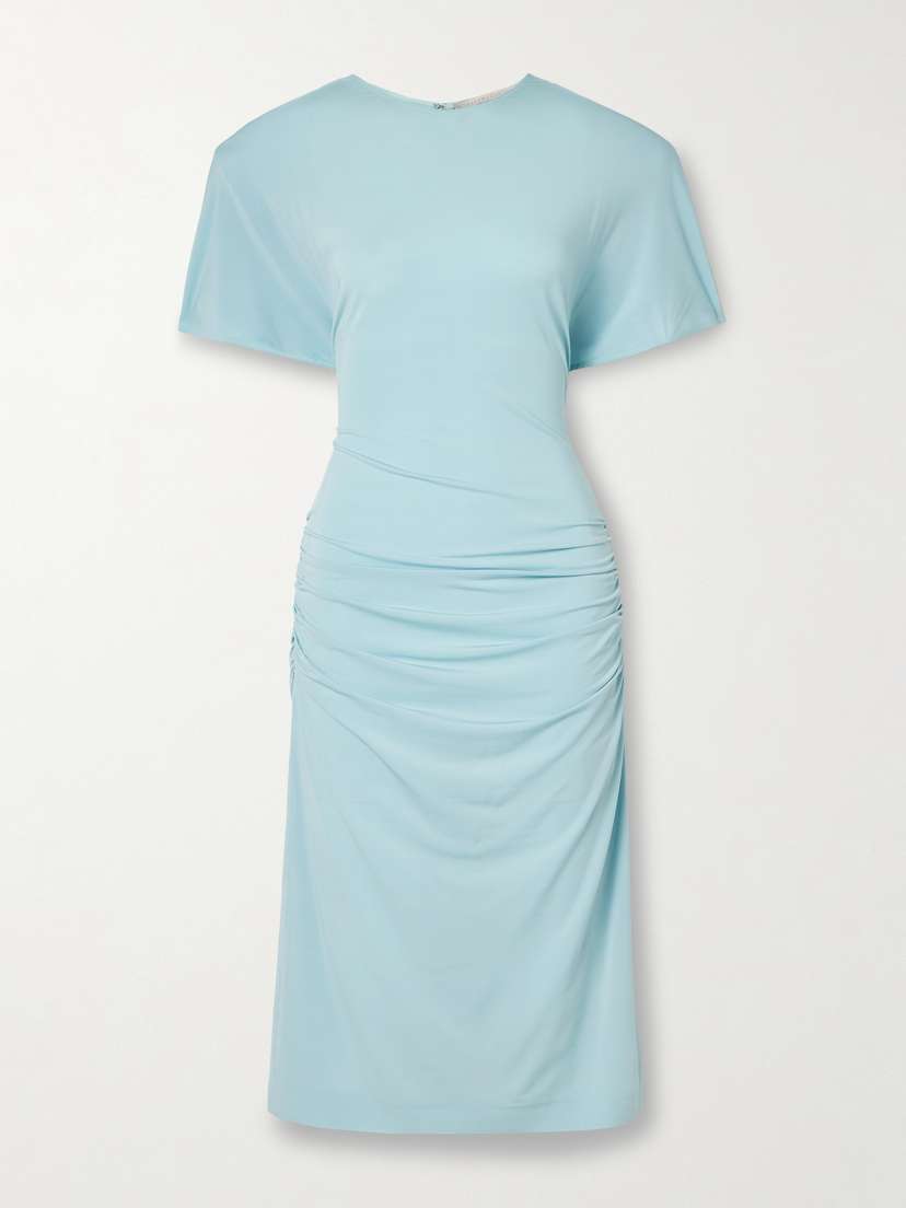 Stella McCartney Ruched Jersey Midi Dress