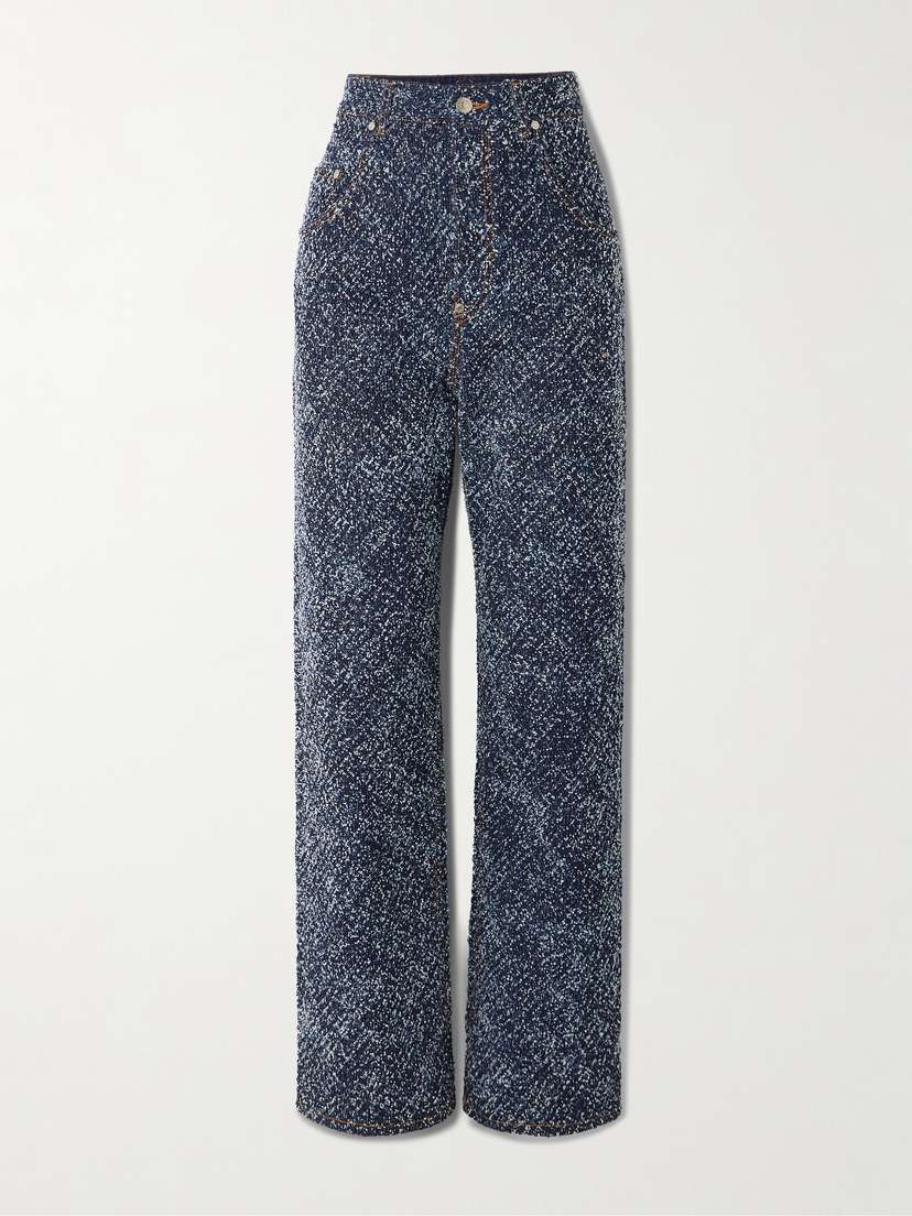 Stella McCartney Denim-bouclé High-rise Straight-leg Jeans