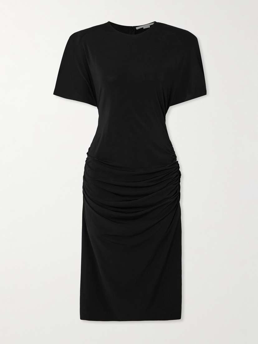 Stella McCartney Ruched Jersey Midi Dress