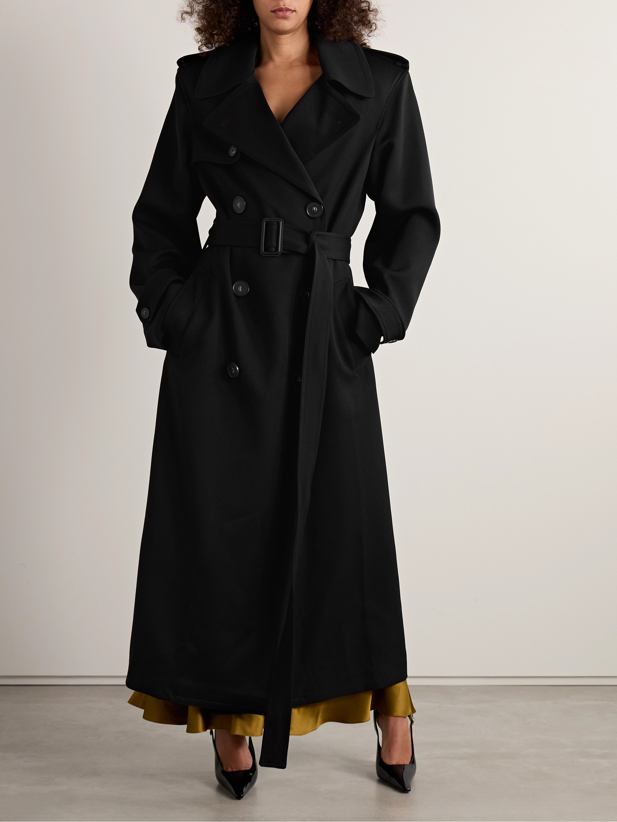 Stella McCartney - Belted double-breasted wool-twill trench coat