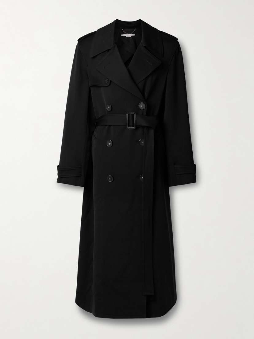 Stella McCartney Belted Double-breasted Wool-twill Trench Coat
