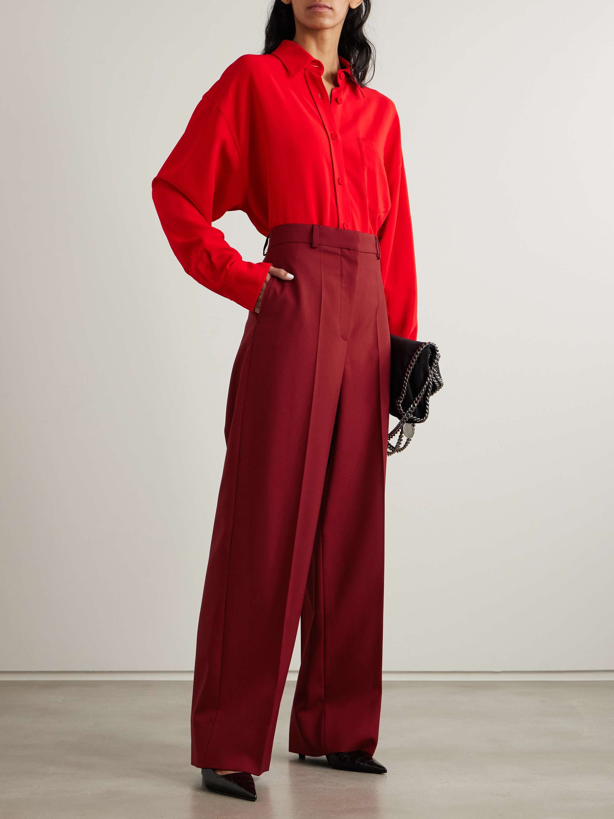 ショップレビュー ランキング wide-leg Wool-crepe MCCARTNEY STELLA pants NET-A-PORTER | パンツ