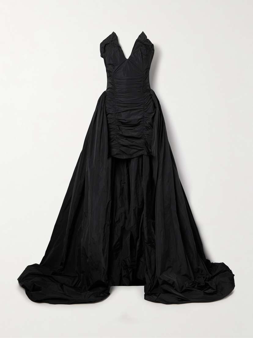 Stella McCartney Strapless Ruched Taffeta Gown