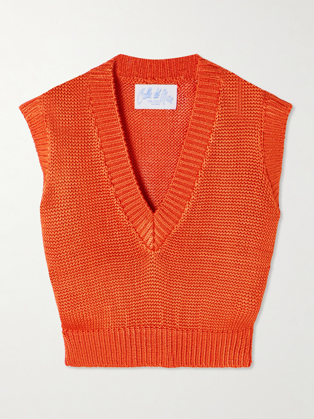 Calle Del Mar Knitted Waistcoat In Red