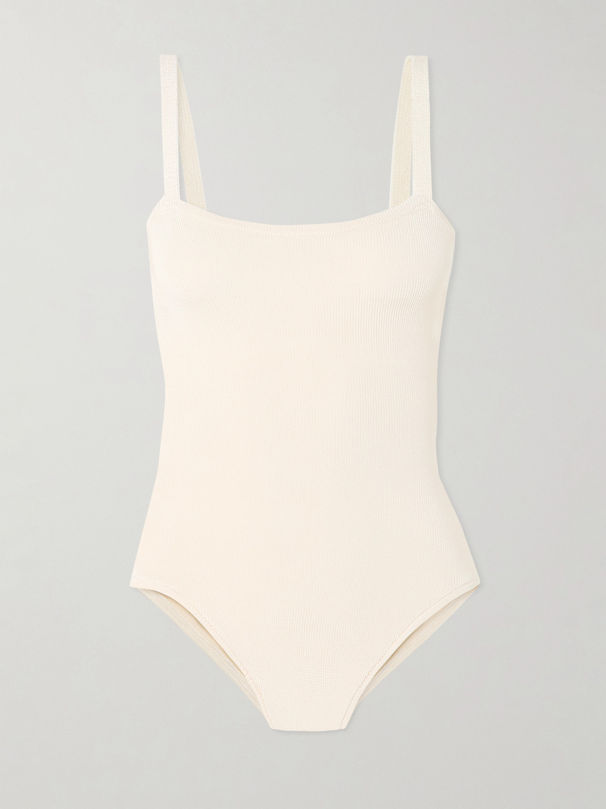 Calle Del Mar Ribbed-knit Bodysuit In Ecru