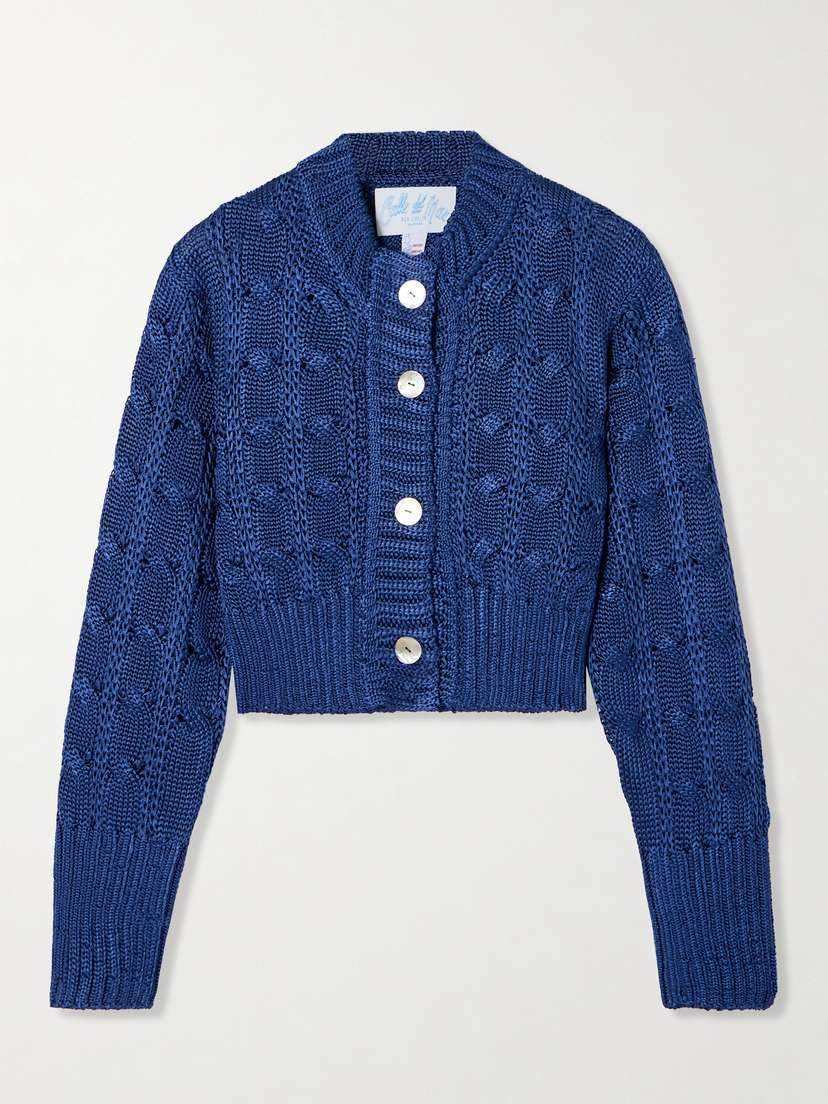 Calle Del Mar Cropped Cable-knit Cardigan