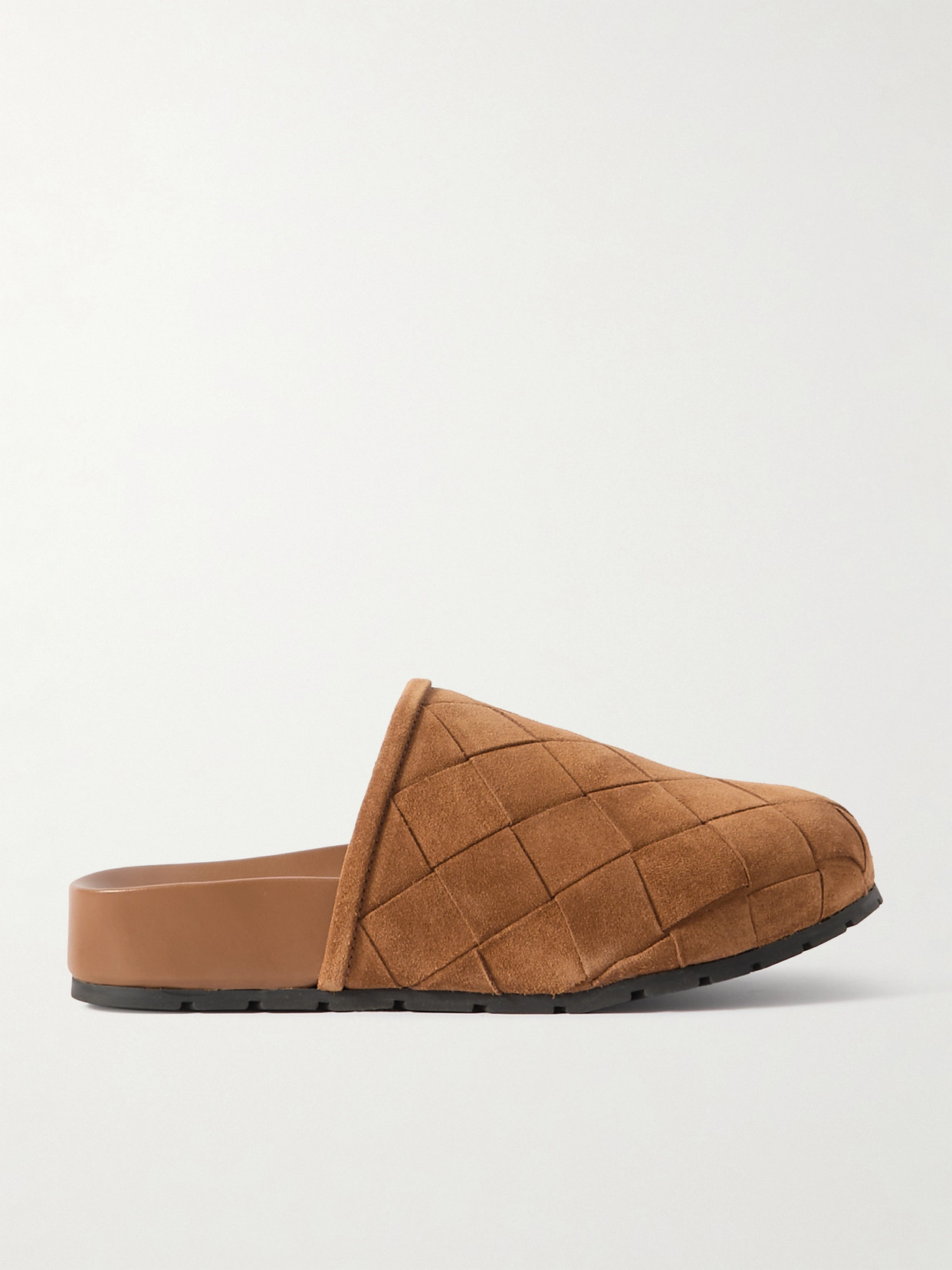 Bottega Veneta Reggie Intrecciato Suede Slippers In Brown