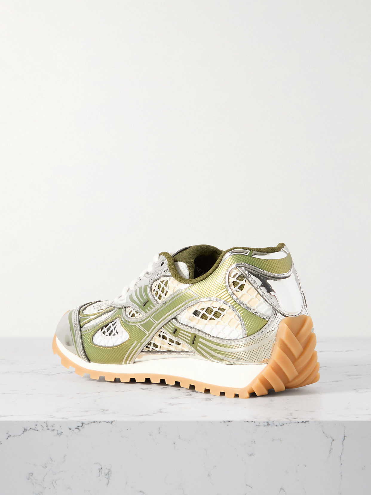 Orbit Metallic Rubber, Mesh And Fishnet Sneakers