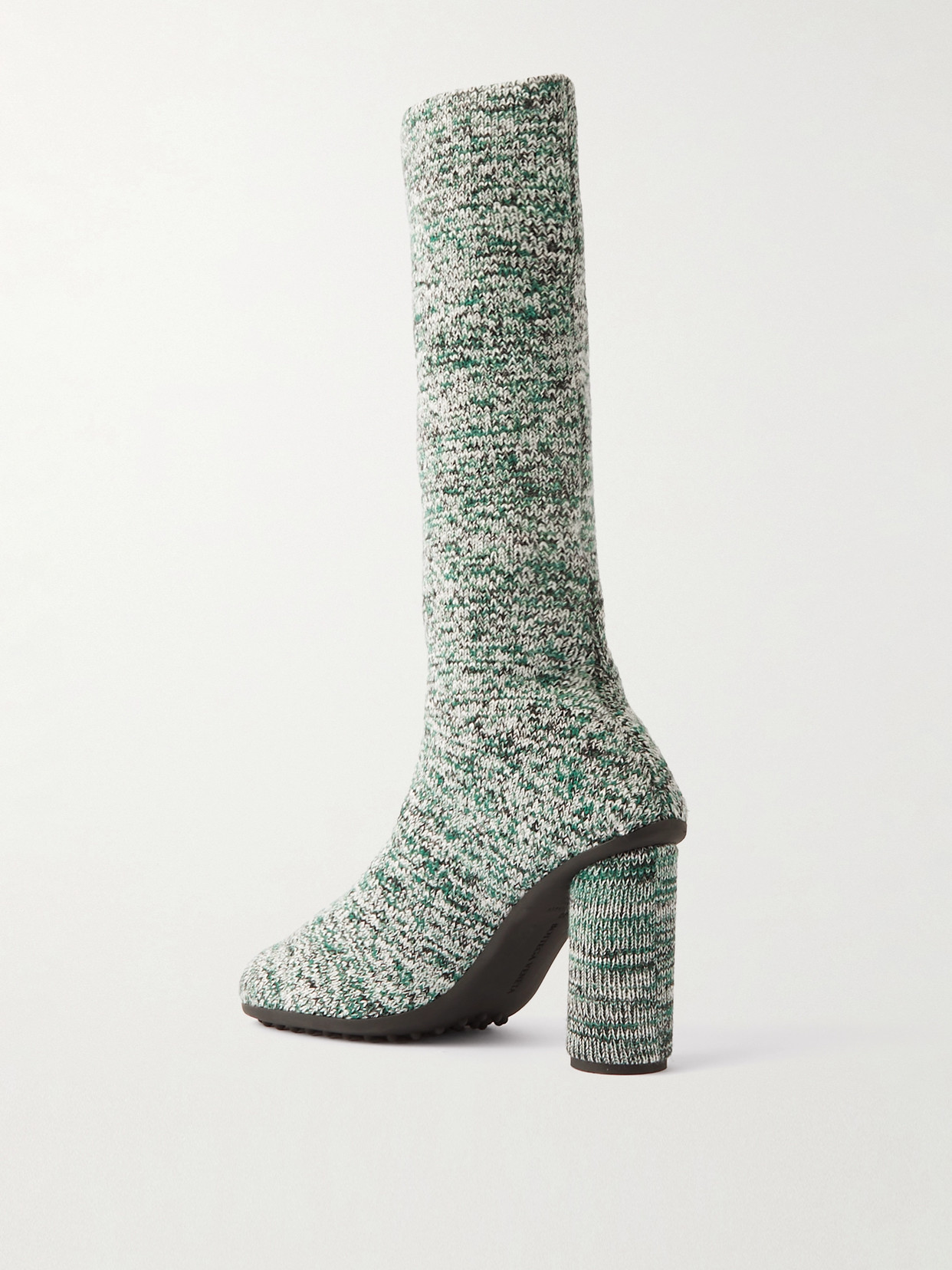 BOTTEGA VENETA ATOMIC RIBBED-KNIT KNEE BOOTS